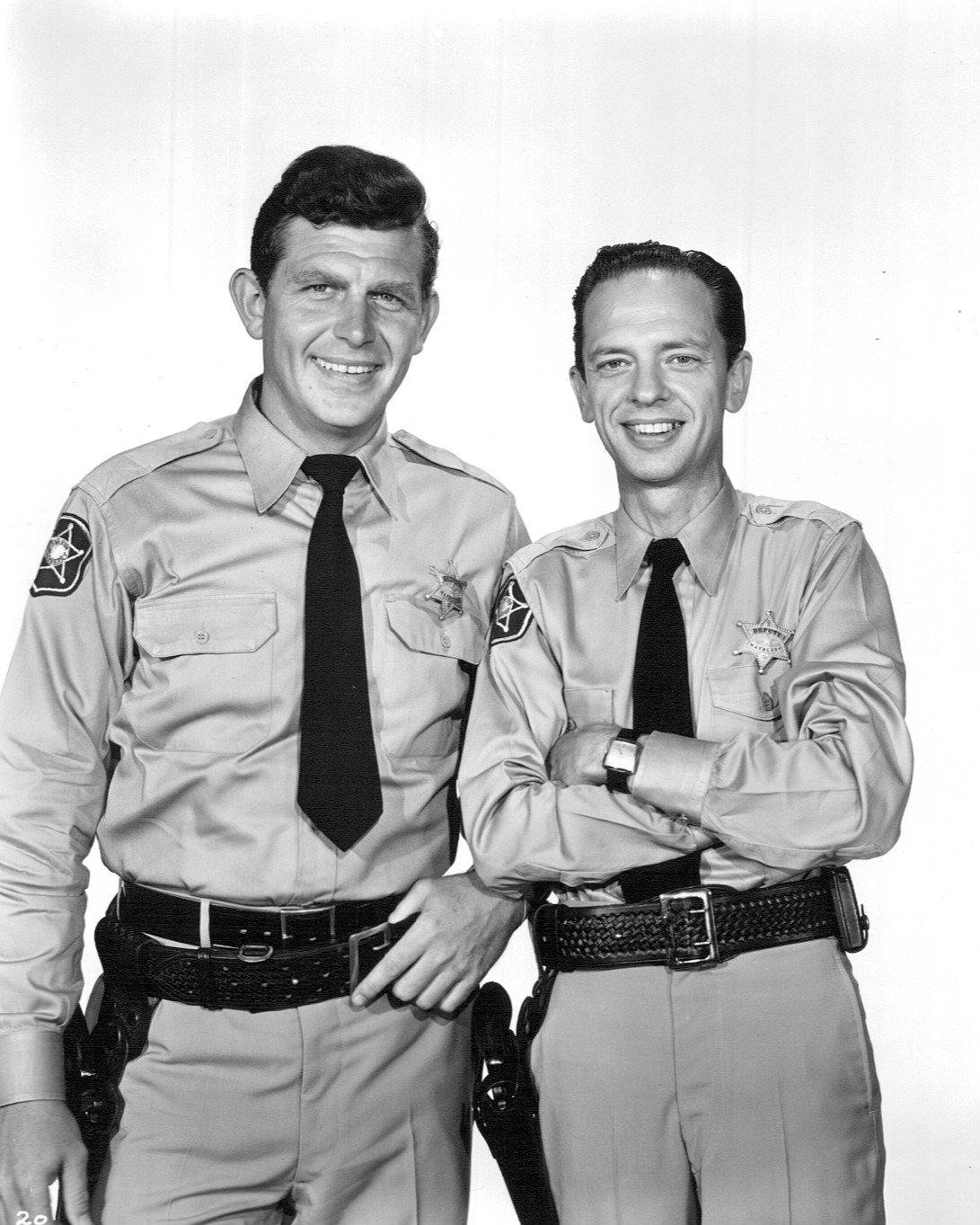 Andy Griffith as Sheriff Andy Taylor and Don Knotts as Deputy Barney Fife from the premiere of "The Andy Griffith Show." | Source: Wikimedia Commons