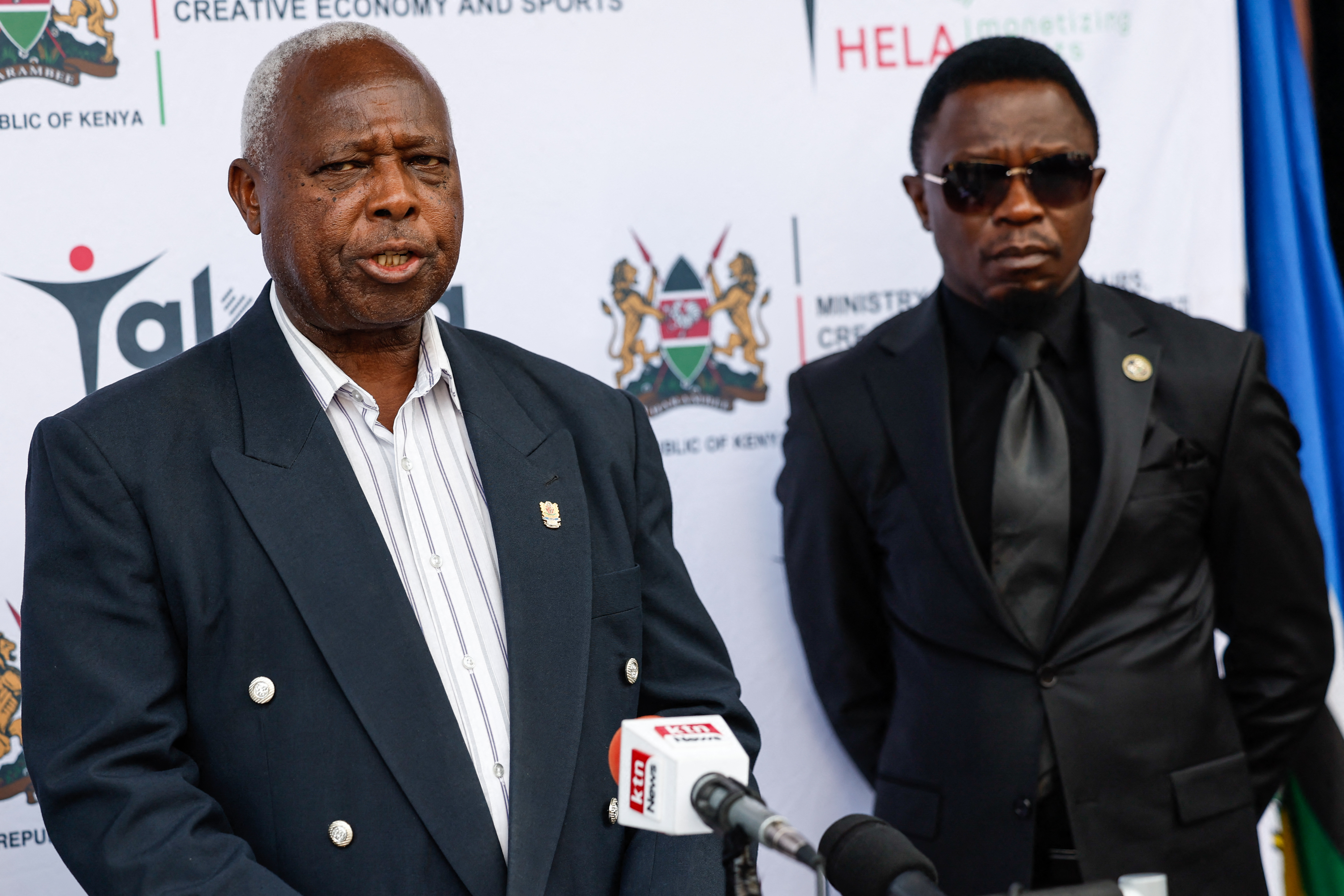 Athletics Kenya President Jack Tuwei giving a press brief following the death of world marathon record-holder Kelvin Kiptum in Nairobi, Kenya on February 12, 2024 | Source: Getty Images