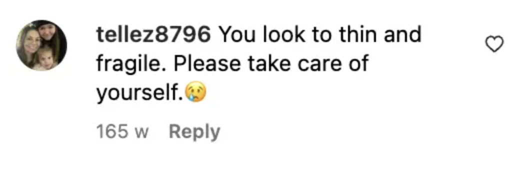 A negative comment on Susan Lucci’s Instagram post. | Source: Instagram /therealsusanlucci