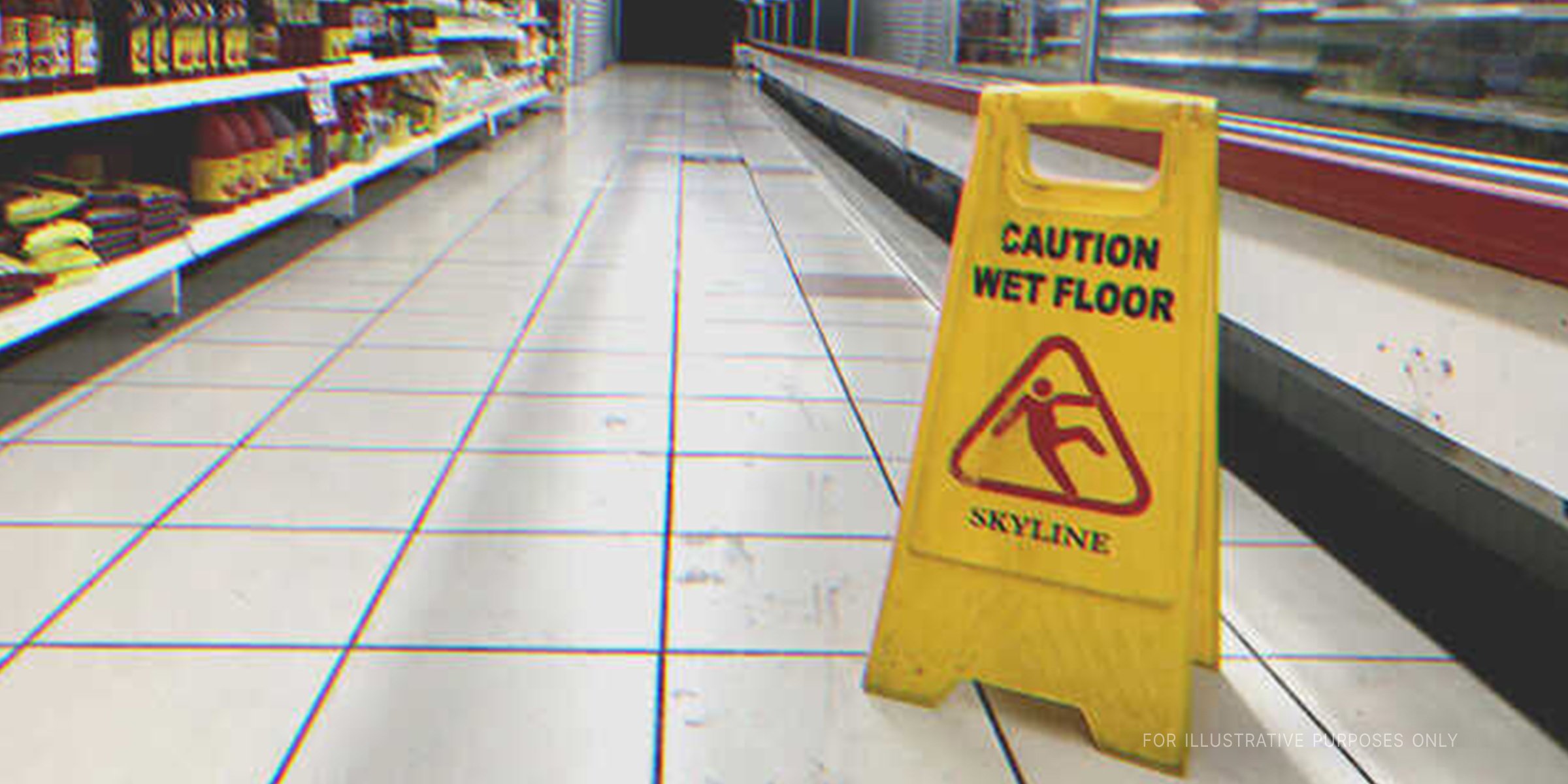 Warning sign at grocery store. | Source: Shutterstock