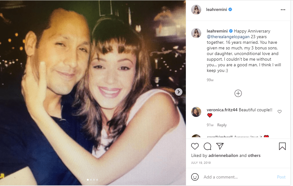 Image of Leah Remini and husband Angelo Pagan on Instagram | Photo: Instagram/leahremini