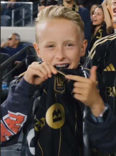 Finn Wilson attends a football game, from a post dated April 21, 2024 | Source: Instagram/lafc