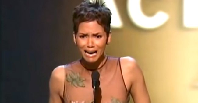 Halle Berry accepting her Best Actress Award at the 74th Oscars in 2002 | Source: Youtube.com/oscars
