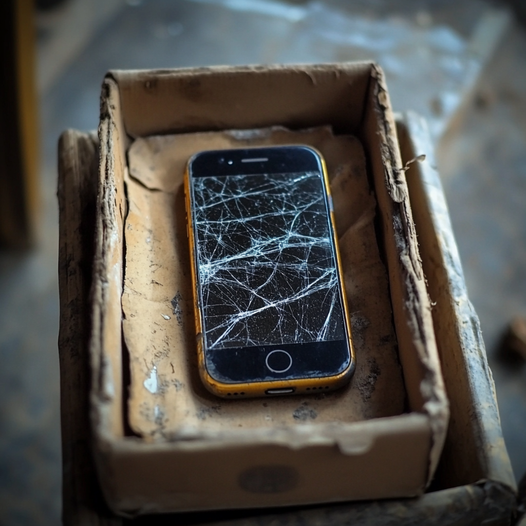 An old phone in a box | Source: Midjourney