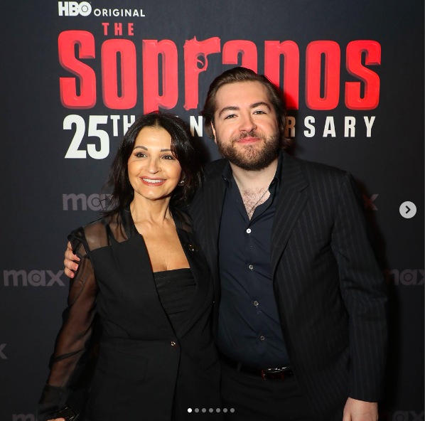 A cast member of "The Sopranos" with James Gandolfini's son at the 25th Anniversary event of "The Sopranos" posted on January 11, 2024 | Source: Instagram/hbo