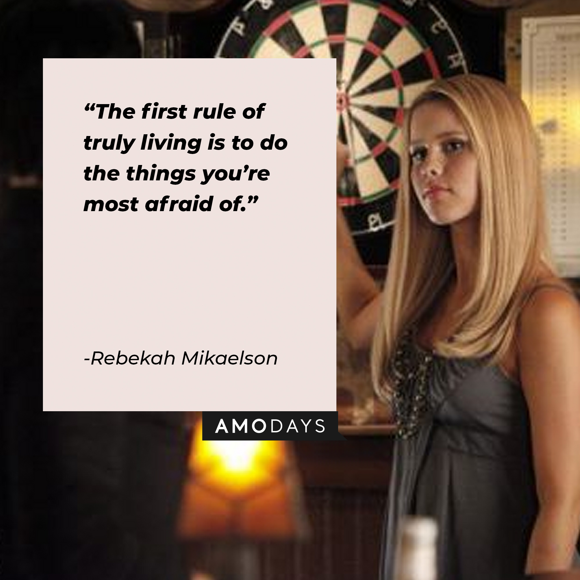 An image of Rebekah Mikaelson with her quote “The first rule of truly living is to do the things you’re most afraid of.” | Source: facebook.com/thevampirediaries