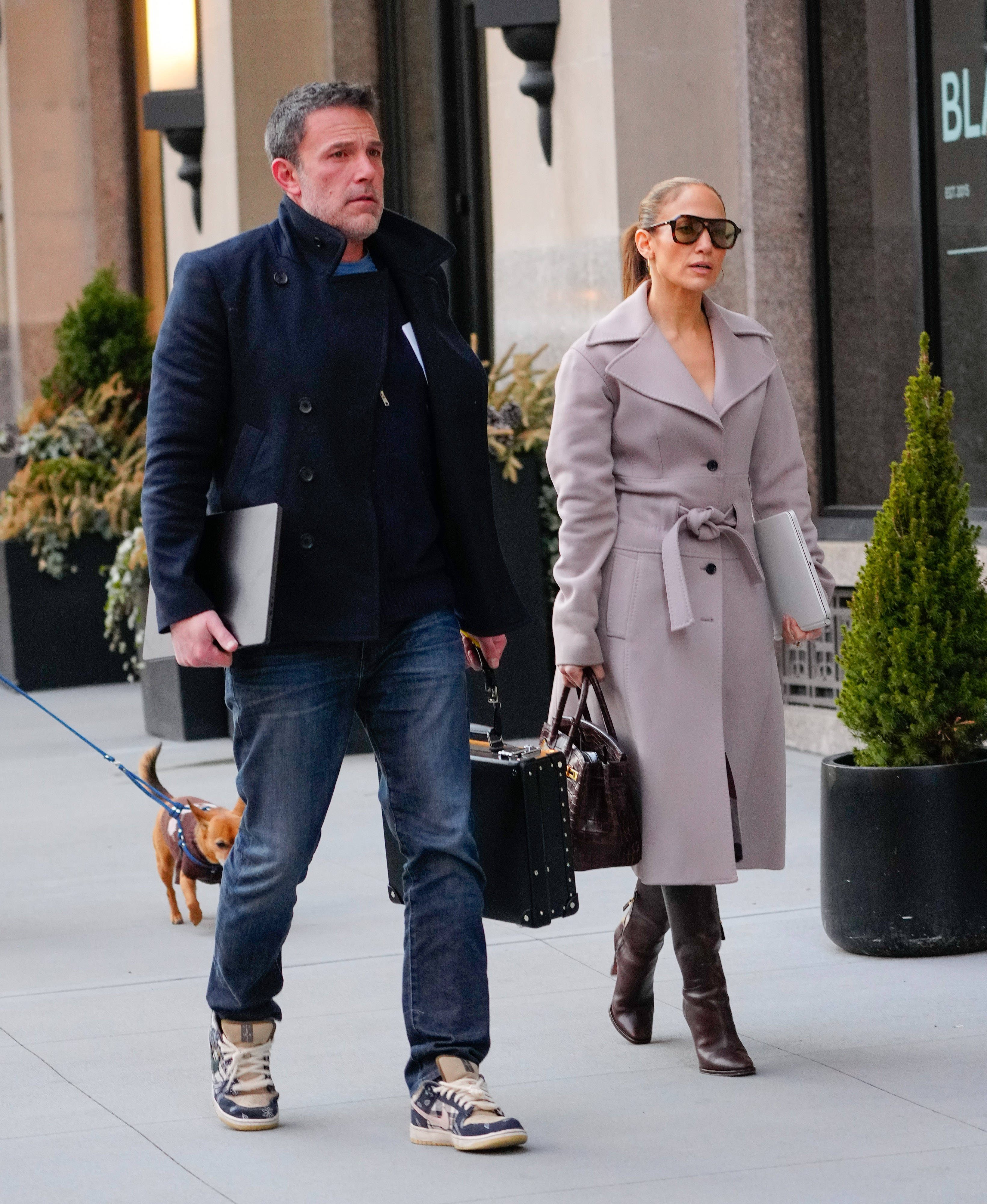 Ben Affleck and Jennifer Lopez are seen on March 29, 2024, in New York City. | Source: Getty Images