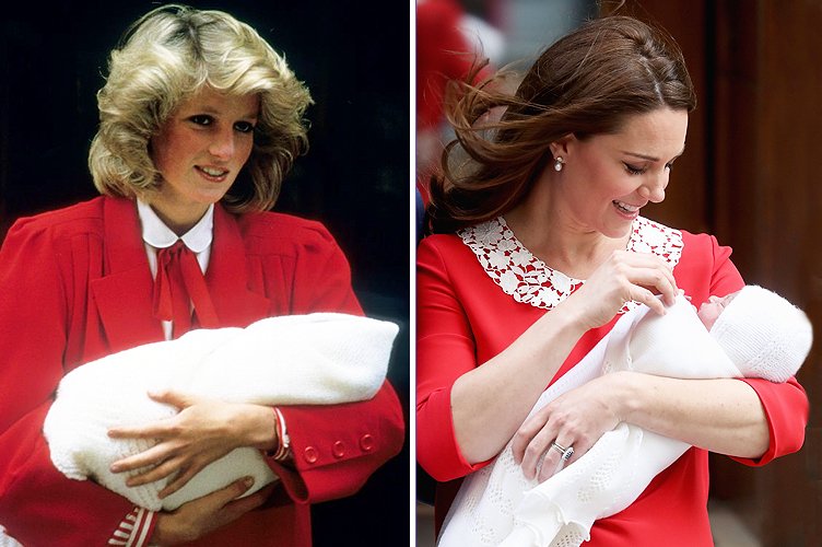 Princess Diana in September 1984 and Duchess Kate Middleton in April 2018 | Photo: Getty Images