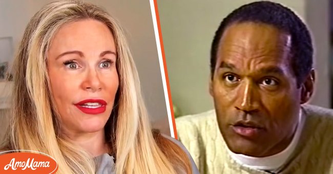 Tawny Kitaen pictured during an interview with Inside Edition in 2017. [Left] O.J Simpson during an interview in 1996. [Right] | Photo: Youtube/reelblack | Youtube/Inside Edition