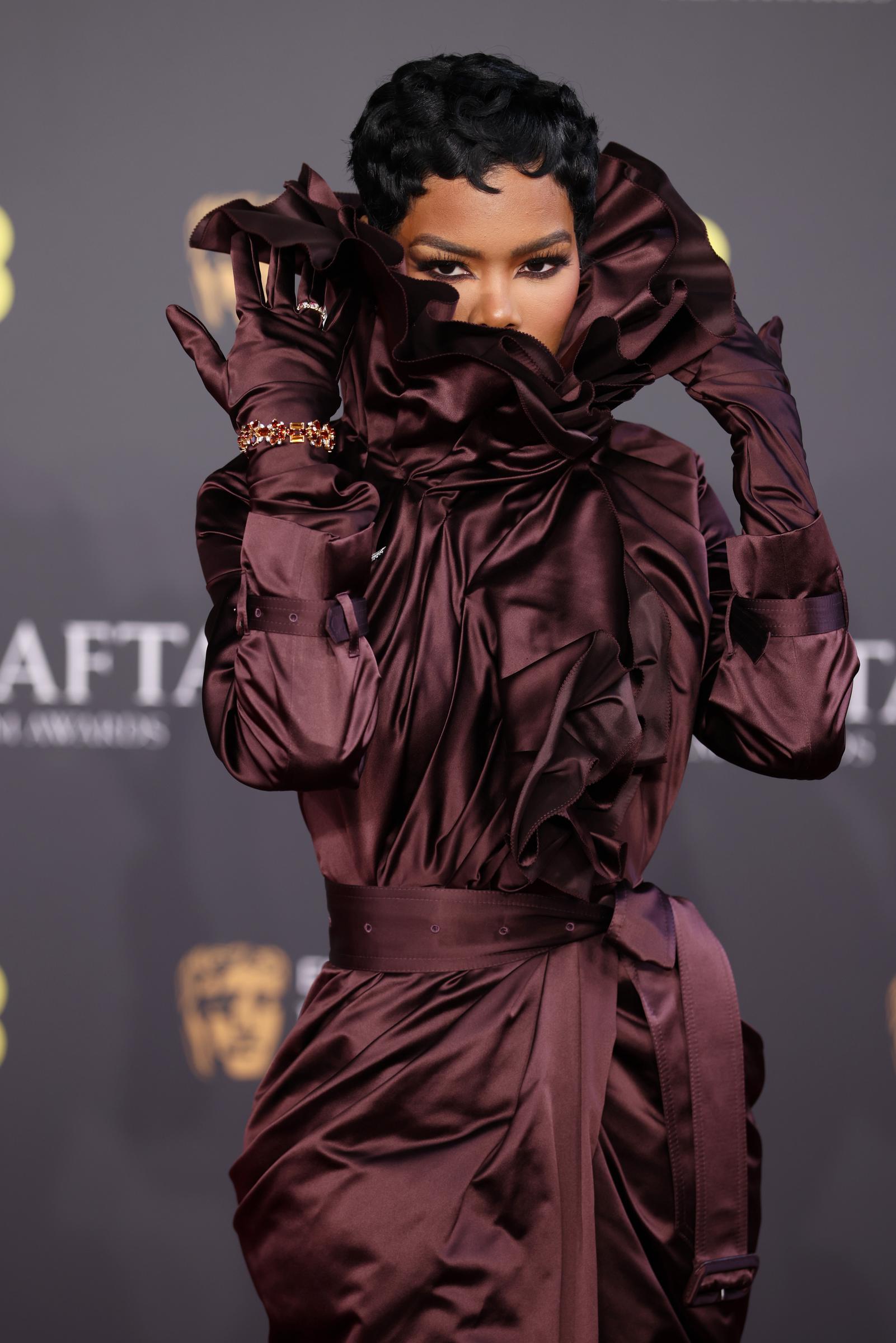Teyana Taylor attends the 79th BAFTA Film Awards at The Royal Festival Hall on February 22, 2026, in London, England | Source: Getty Images