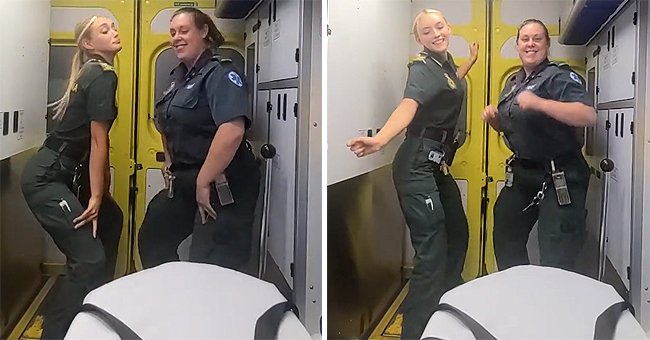 Two female paramedics dancing in the back of an ambulance | Photo: tiktok.com / rhiannahiggins0