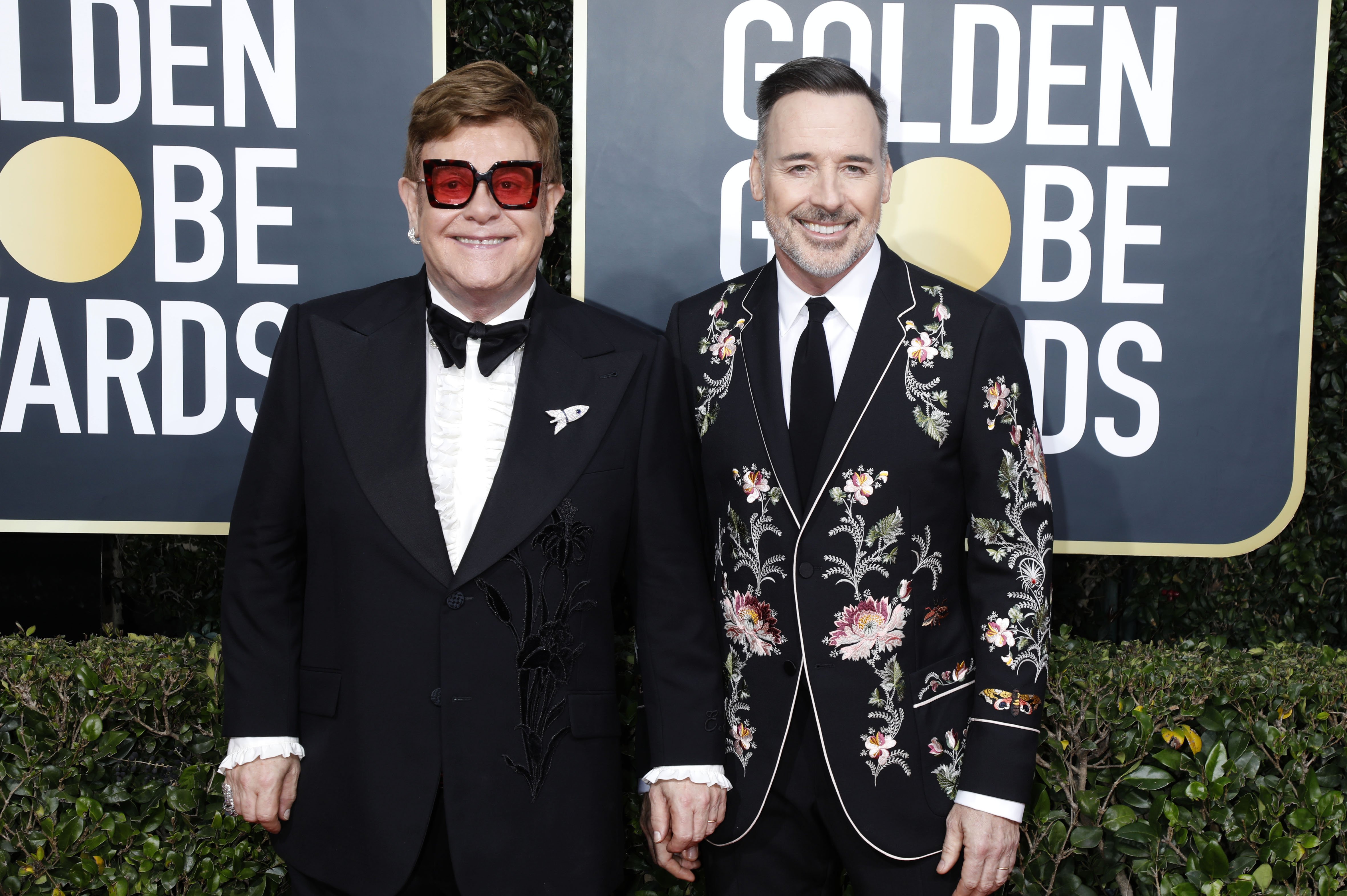 Elton John and David Furnish attend the 77th Annual Golden Globe Awards on January 05, 2020, in Beverly Hills, California. | Source: Getty Images.