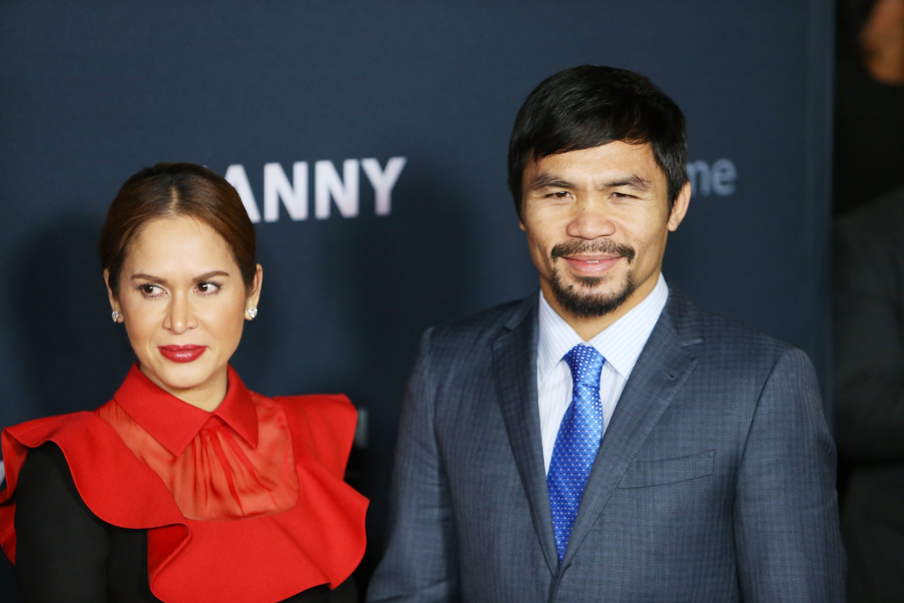  Manny Pacquiao and wife, Maria Geraldine Jamora arrive at the Los Angeles premiere of "Manny" held at TCL Chinese Theatre on January 20, 2015 in Hollywood, California. | Source: Getty Images