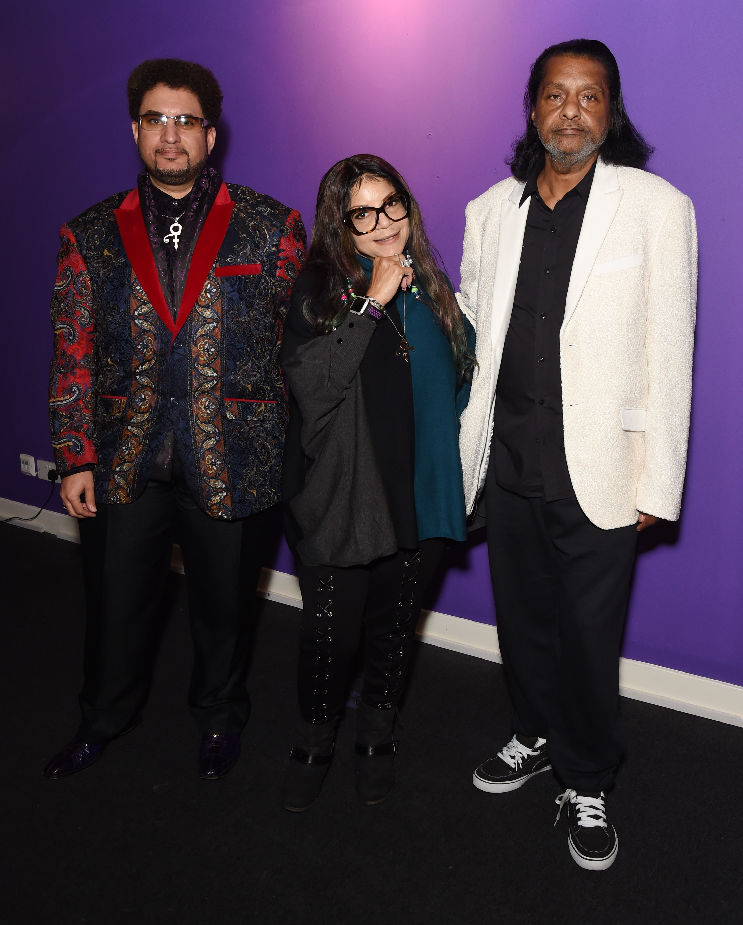 Omarr Baker, Tyka Nelson, and Alfred Jackson at a private viewing of "My Name Is Prince" on October 26, 2017, in London, England | Source: Getty Images