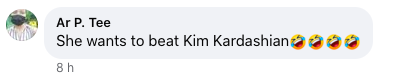 A screenshot of a comment talking about Bianca Censori and Kim Kardashian posted on August 4, 2023 | Source: Facebook/Daily Mail