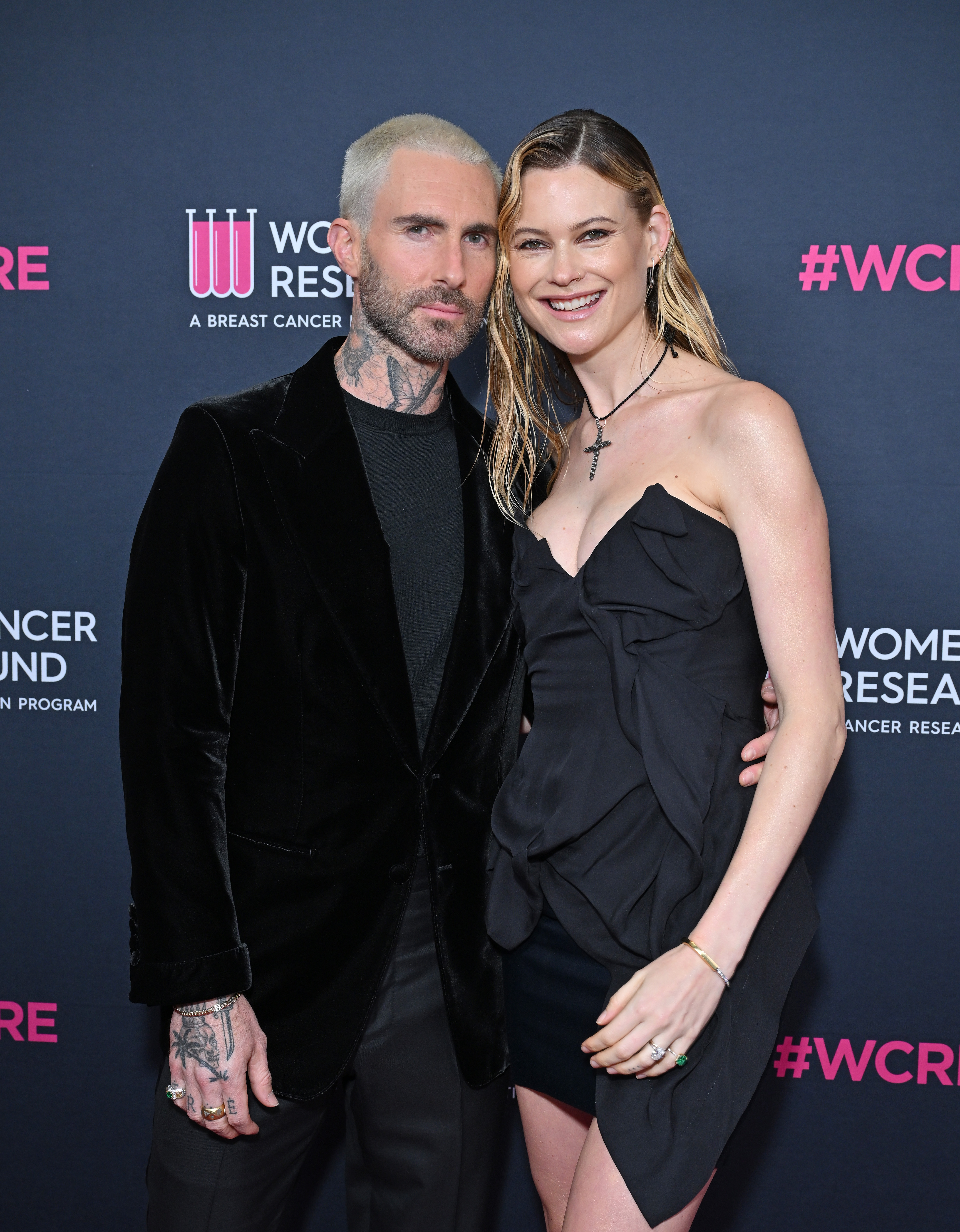 Adam Levine and Behati Prinsloo attend The Women's Cancer Research Fund's An Unforgettable Evening Benefit Gala at Beverly Wilshire, A Four Seasons Hotel on March 16, 2023, in Beverly Hills, California.