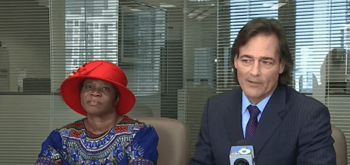 Marie Jean Pierre and her attorney Marc L. Brumer sitting for an interview with NBC 6 Miami. | Source: YouTube/NBC 6 South Florida
