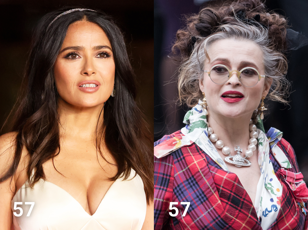 Salma Hayek in 2023 | Helena Bonham Carter in 2023 | Source: Getty Images