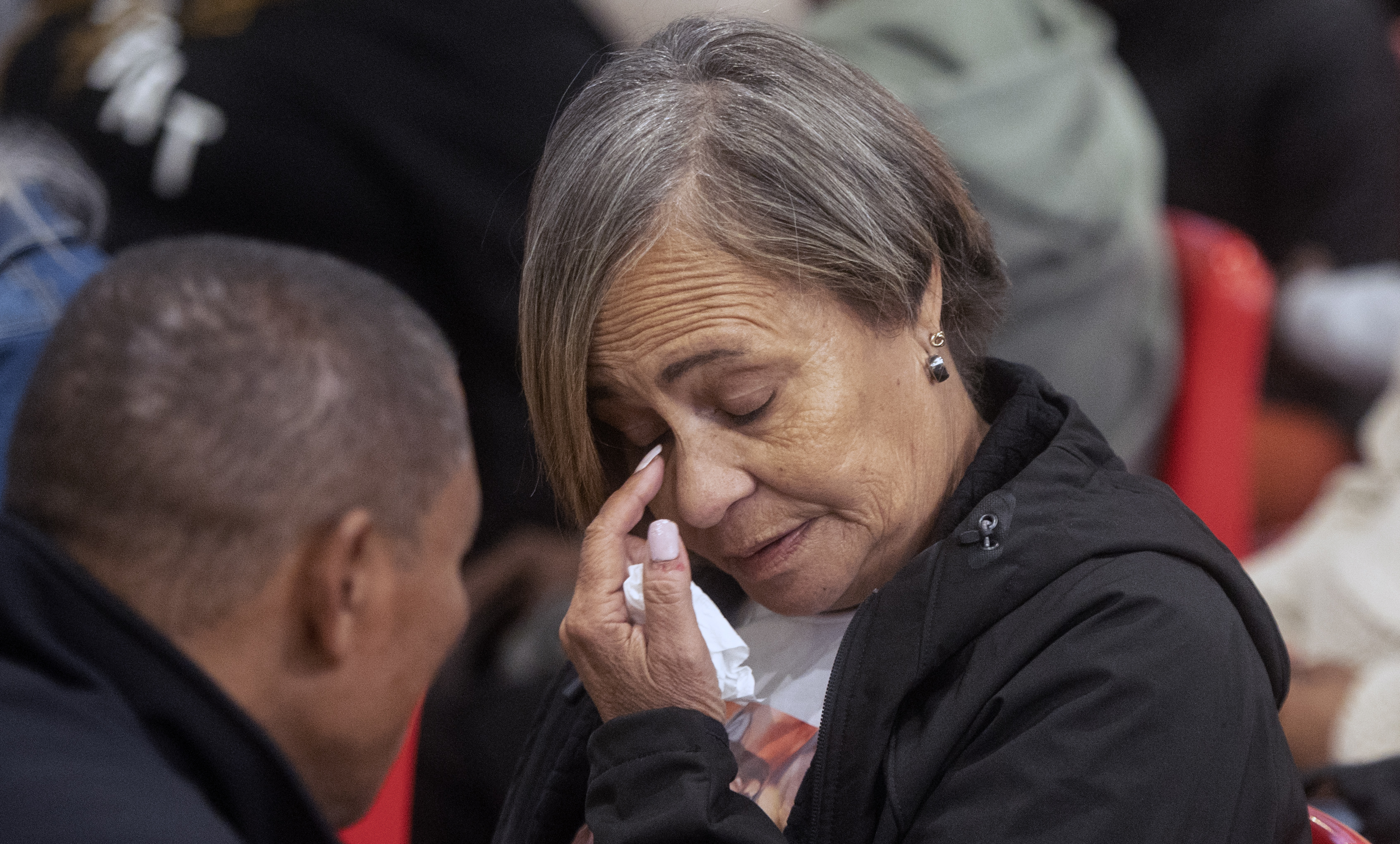 Amanda Smith-Daniels reacts with emotion during the delivery of judgment in the Joshlin Smith kidnapping trial at White City Multipurpose Centre on May 2, 2025, in Saldanha Bay, South Africa | Source: Getty Images