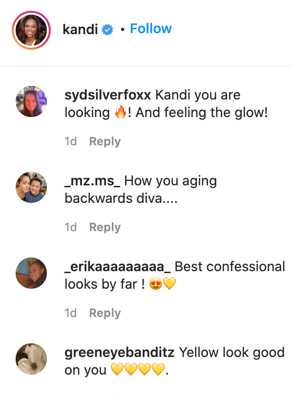 Fans' comments on Kandi Burruss's post. | Source: Instagram/kandi