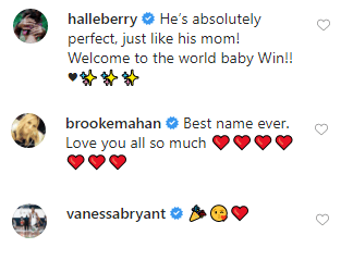 Halle Bery, Brooke Horrel Mahan and Vanessa Bryant send some love to Ciara and Russel Wilson after the birth of their son will | Photo: Instagram/Ciara