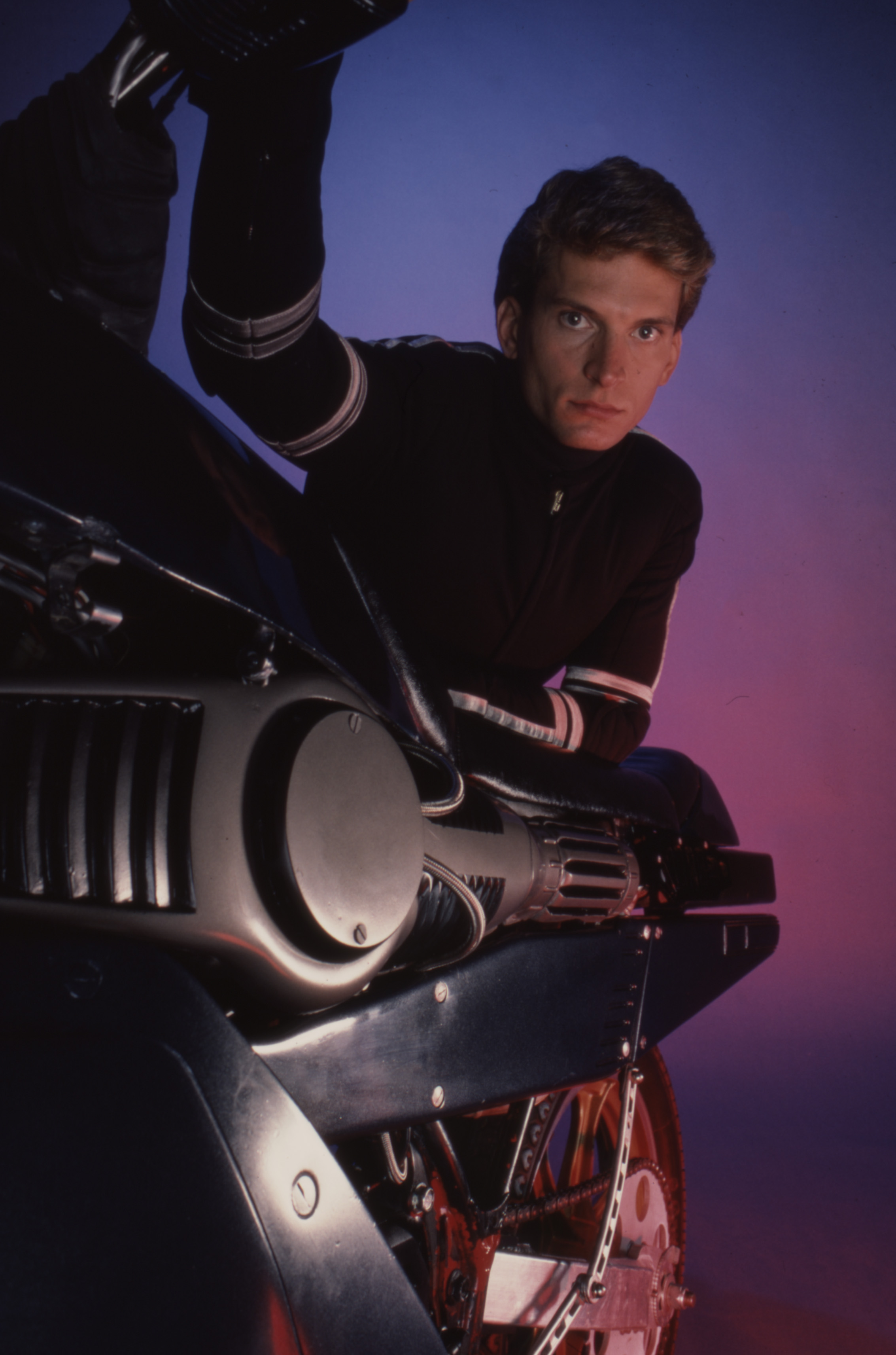 Rex Smith photographed for "Street Hawk" in 1984. | Source: Getty Images