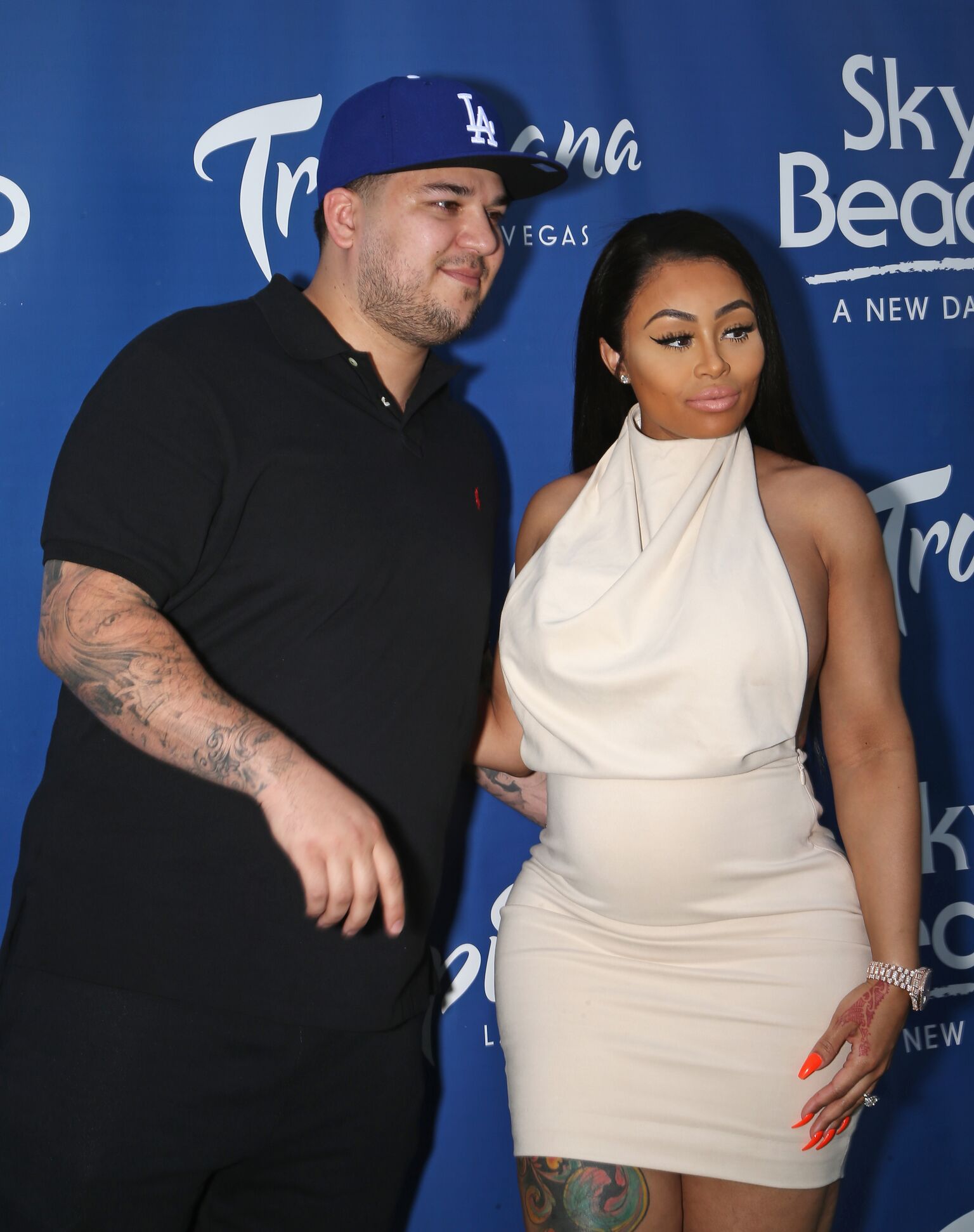 Television personality Rob Kardashian (L) and model Blac Chyna attend the Sky Beach Club at the Tropicana Las Vegas | Getty Images