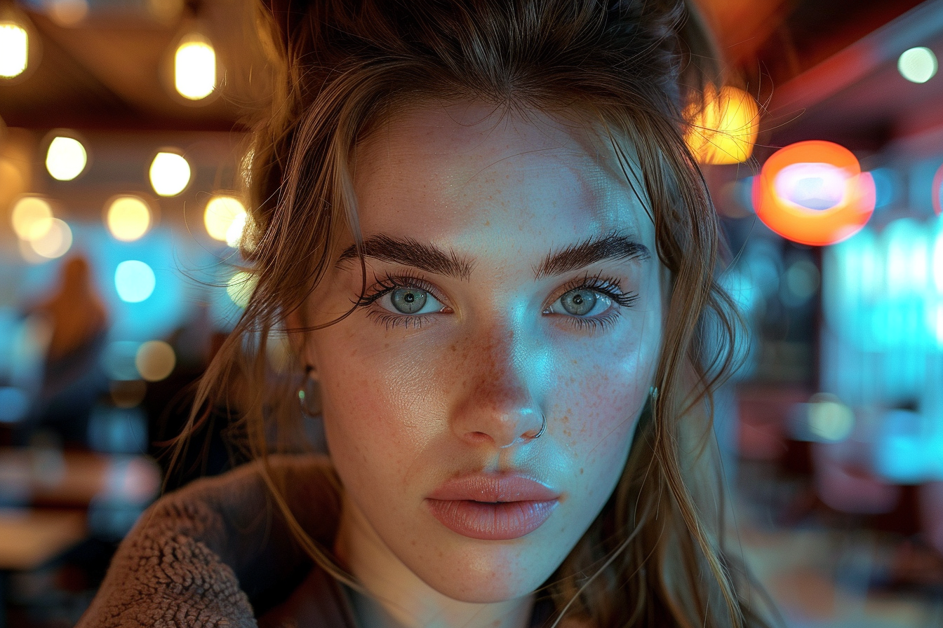 Close-up shot of a woman's face | Source: Midjourney