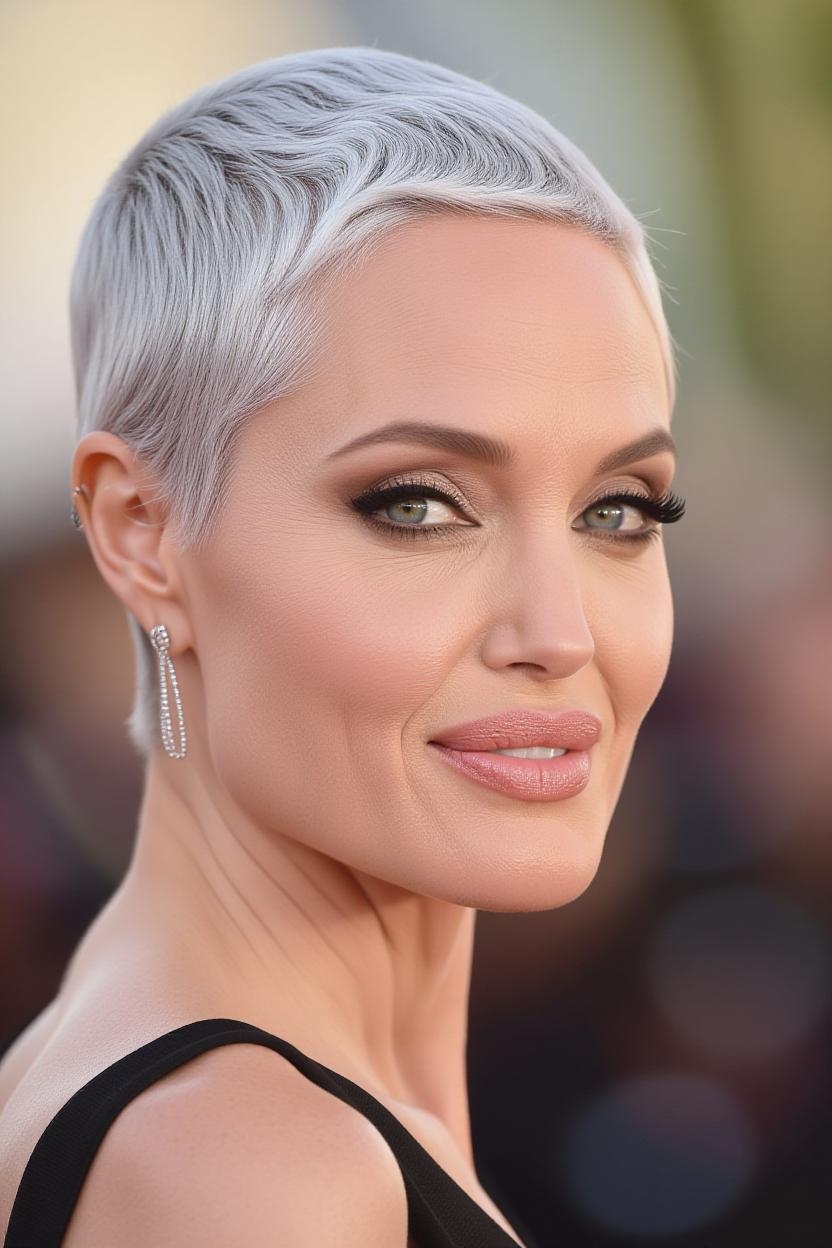 An AI-generated image of Angelina Jolie with a different hairstyle | Source: Grok
