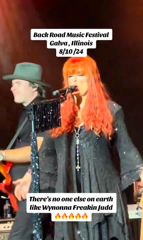 Wynonna Judd performing at the Back Road Music Festival, posted on August 12, 2024 | Source: TikTok/tanaaa142