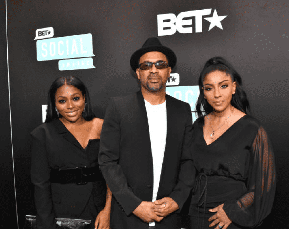Bria Epps, Mike Epps, and Kyra Robinson arrive at the BET Social Awards on March 3, 2019, in Atlanta, Georgia Source:  Marcus Ingram/Getty Images for BET