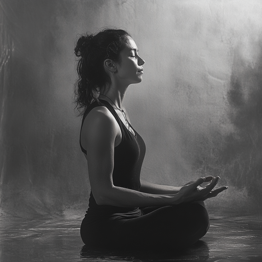 A woman meditating | Source: Midjourney