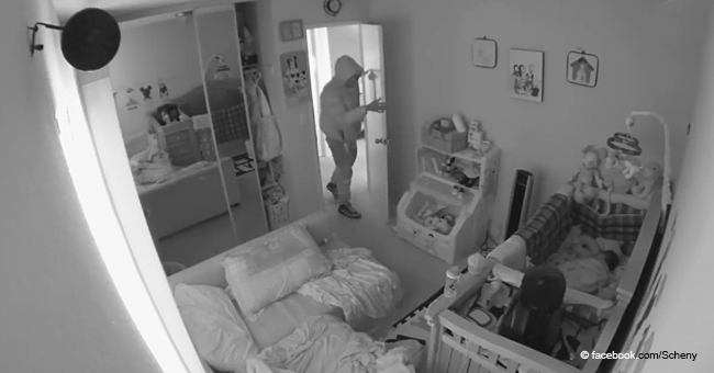 Chilling Moment Burglar Creeps through a Home into Bedroom of Sleeping Kids
