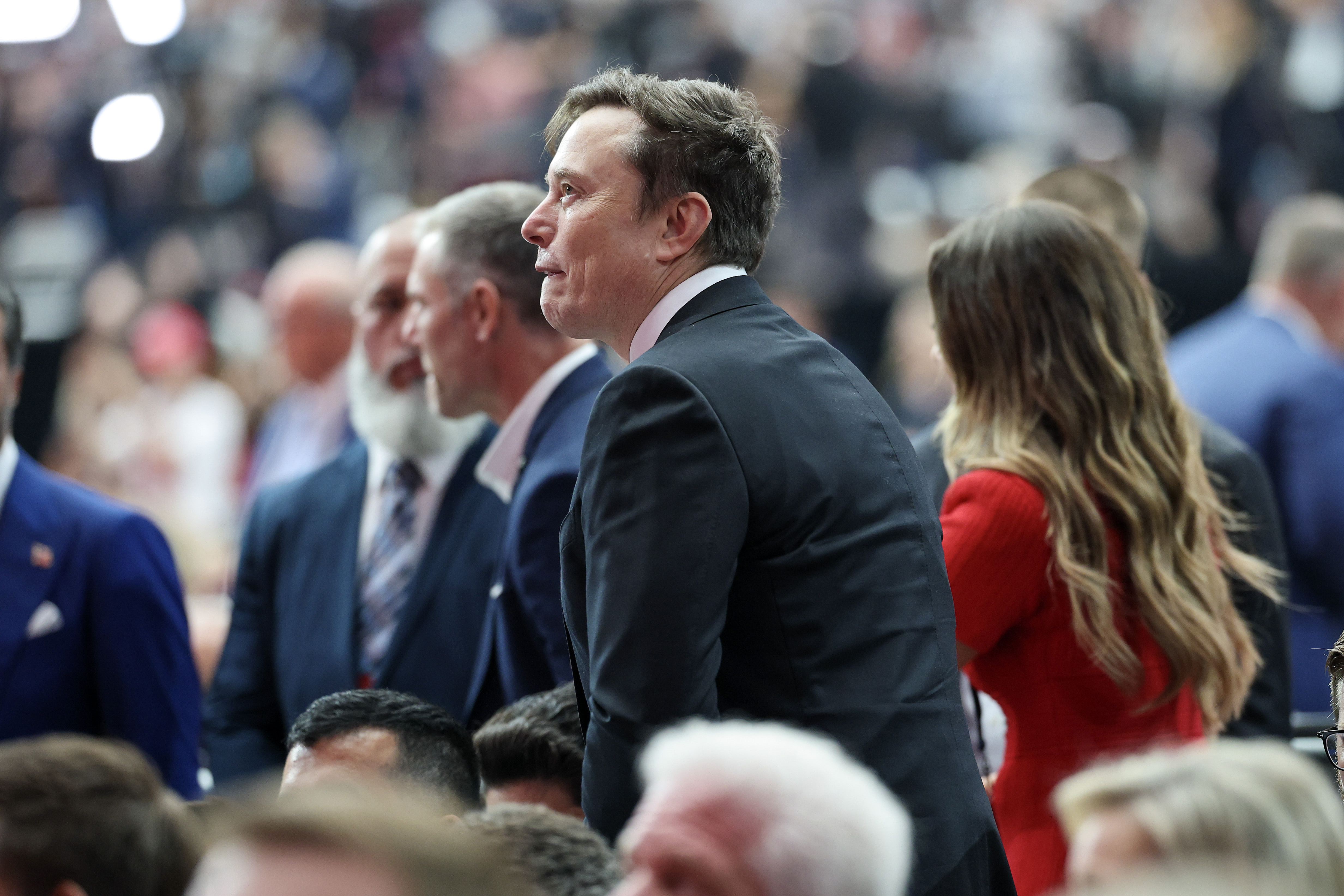 Elon Musk attends the memorial service for Charlie Kirk at State Farm Stadium on September 21, 2025 | Source: Getty Images