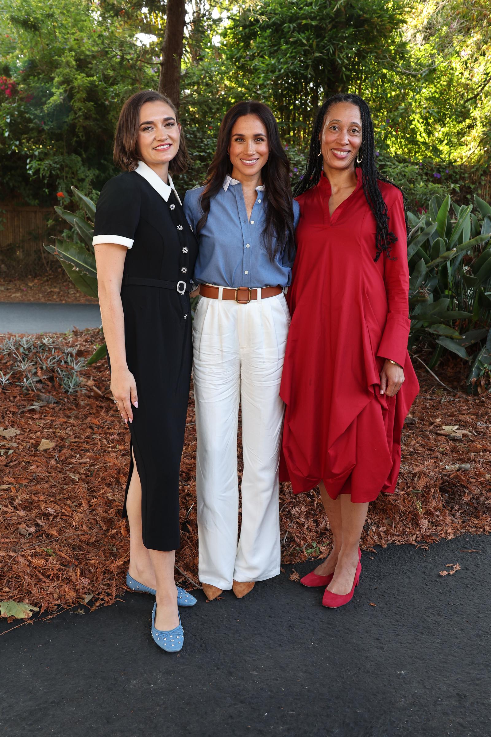 Larissa May, Meghan Markle, and Dr. Stephanie J. Hull seen at Girls Inc. of Greater Santa Barbara on October 2, 2024, in Santa Barbara, California. | Source: Getty Images