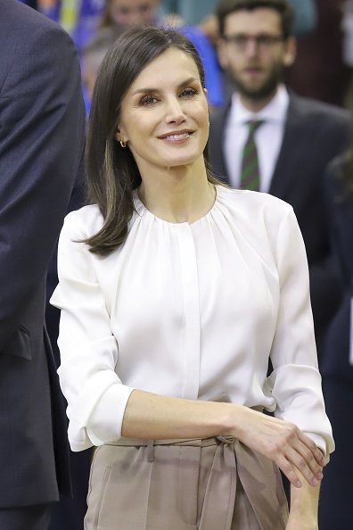 Reine Letizia d'Espagne au stade Sanchez Paraiso le 08 mars 2020 à Salamanque, Espagne. | Photo : Getty Images