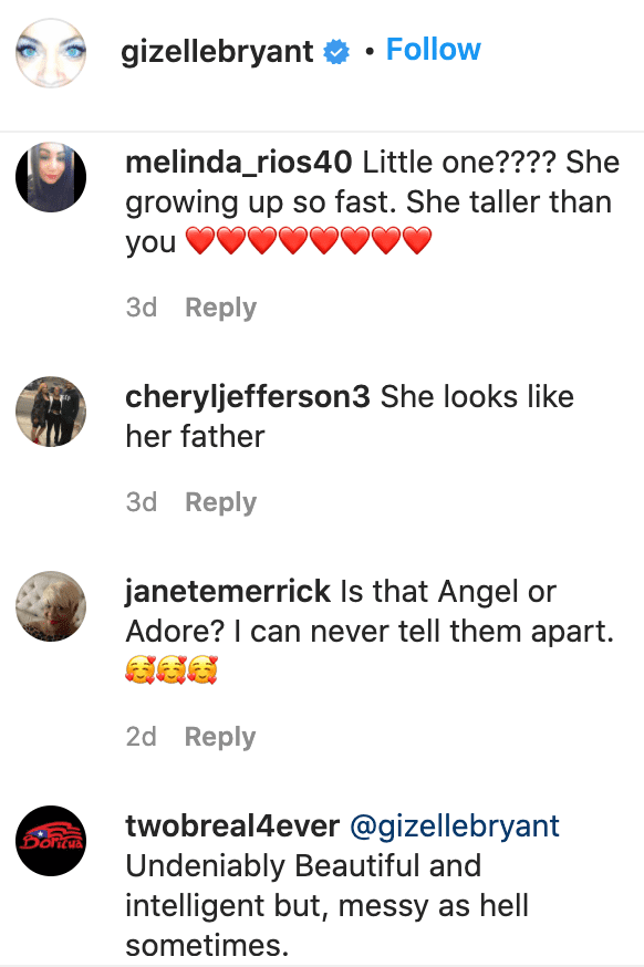 Fans' comments on Gizelle Bryant's post. | Source: Instagram/gizellebryant