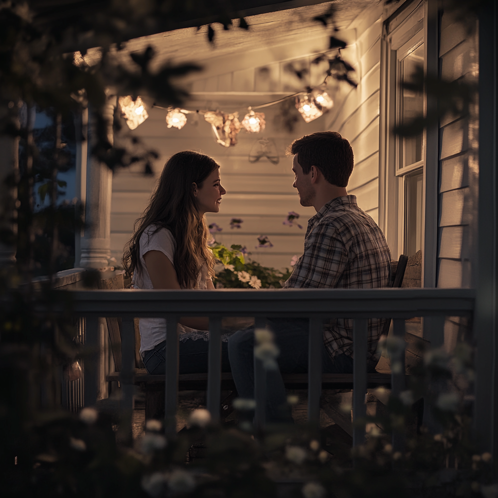 A couple on the porch | Source: Midjourney