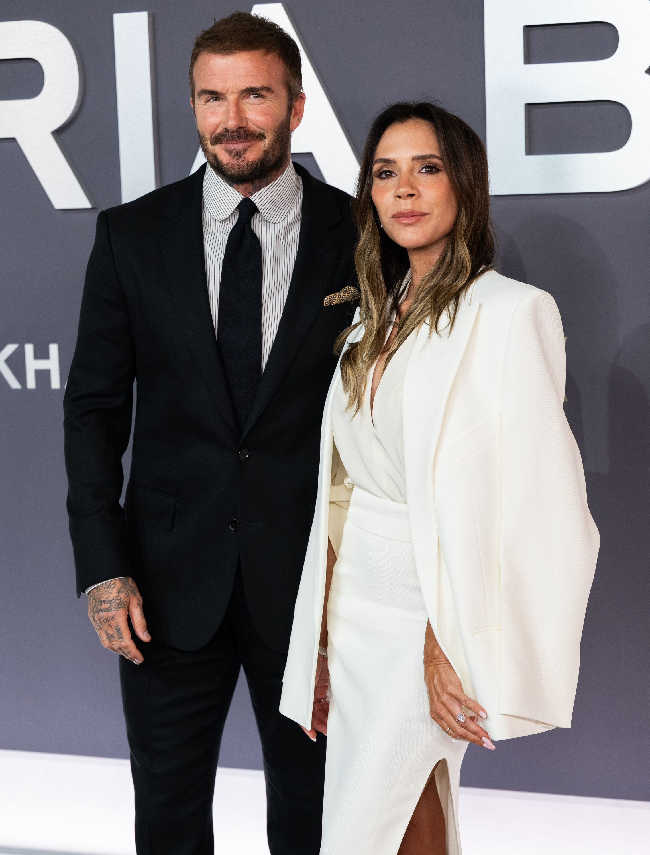 Victoria Beckham and David Beckham attend the "Victoria Beckham" World Premiere at the Curzon Mayfair on October 8, 2025, in London, England. | Source: Getty Images