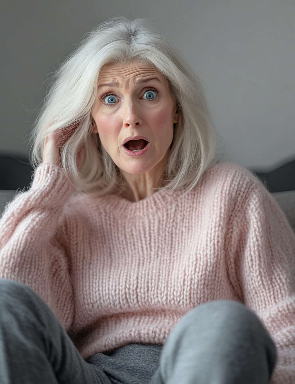 A shocked older woman | Source: Midjourney