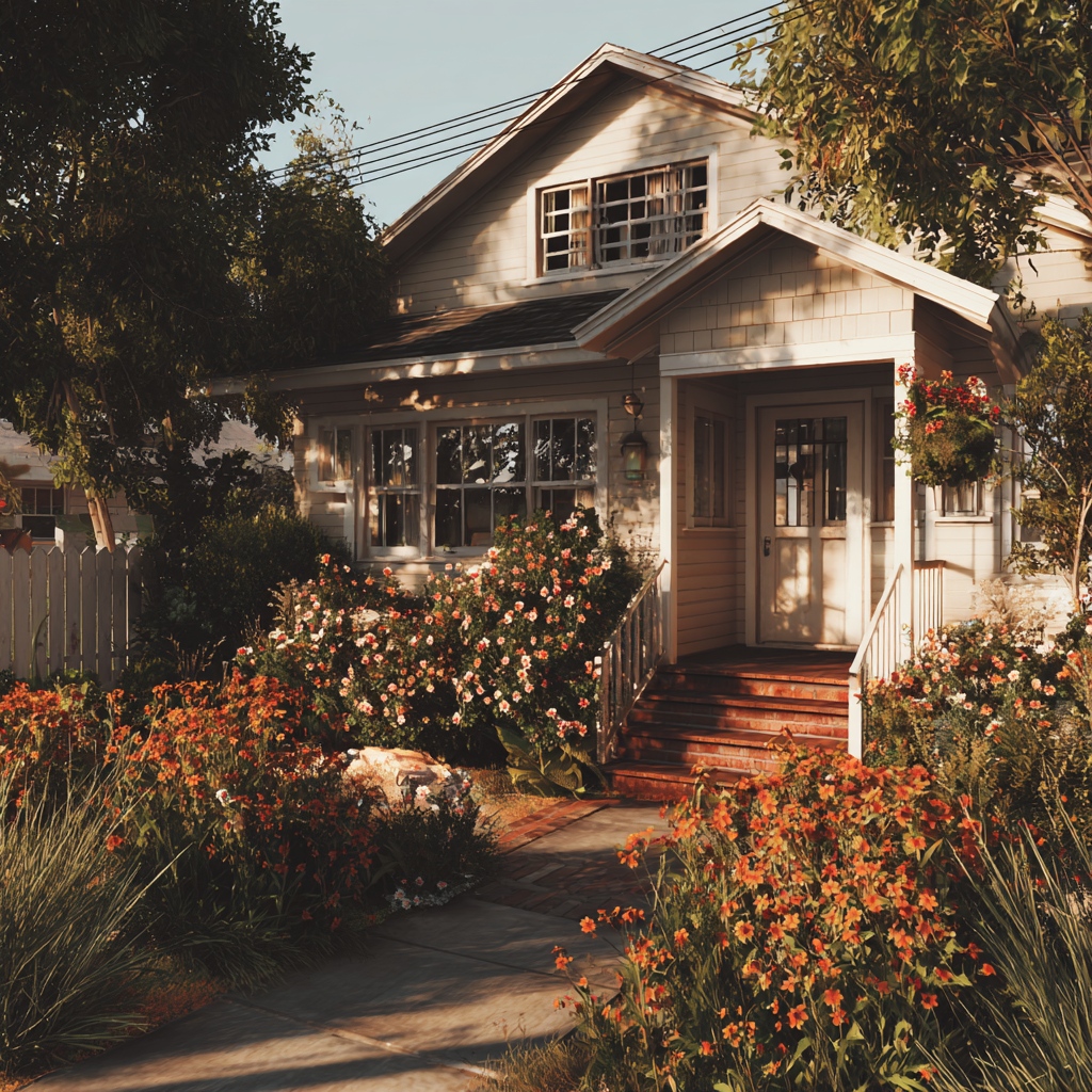 The exterior of a cozy home | Source: Midjourney