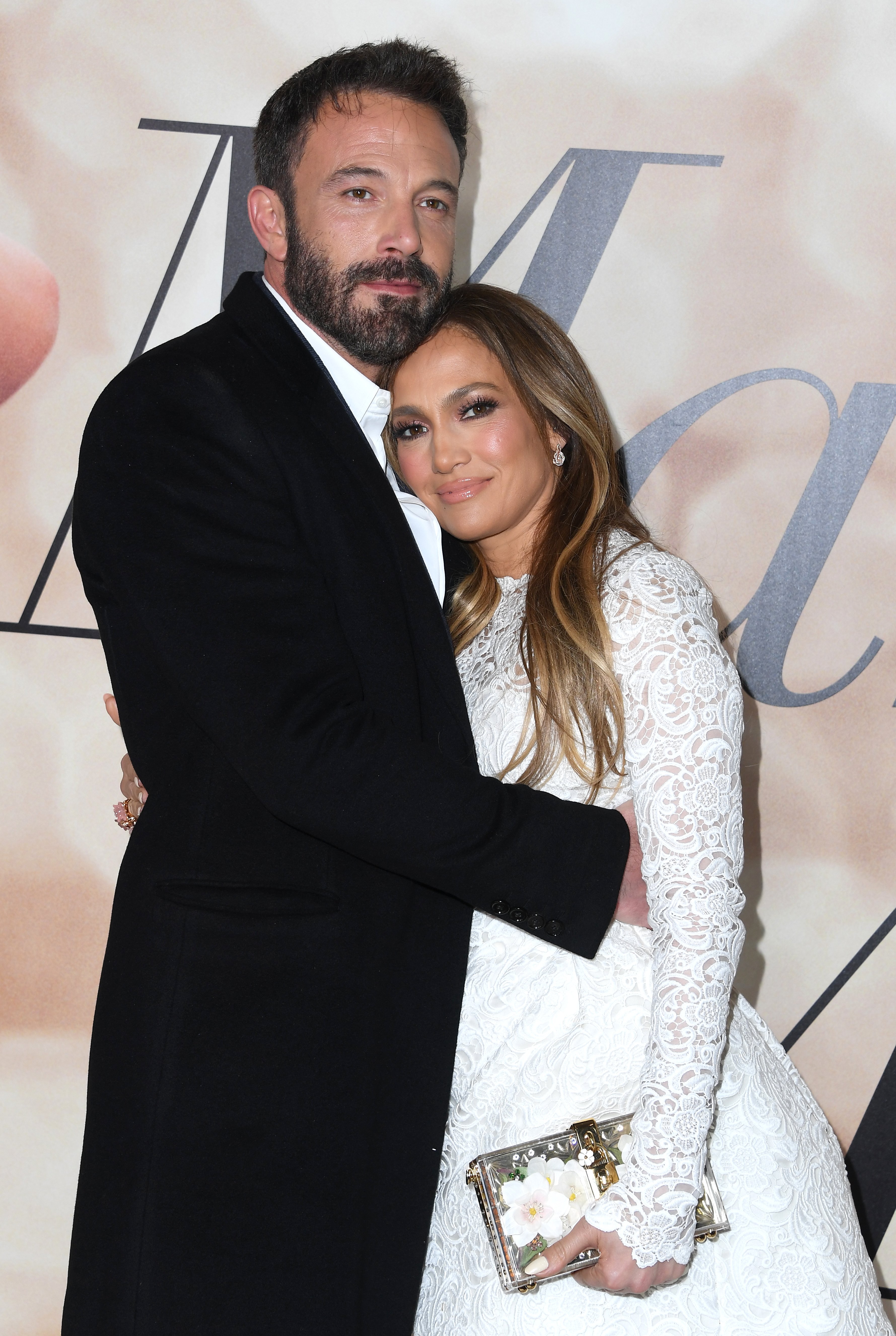 Ben Affleck and Jennifer Lopez arriving at the Los Angeles special screening of "Marry Me" on February 08, 2022 in Los Angeles, California. /  Source: Getty Images