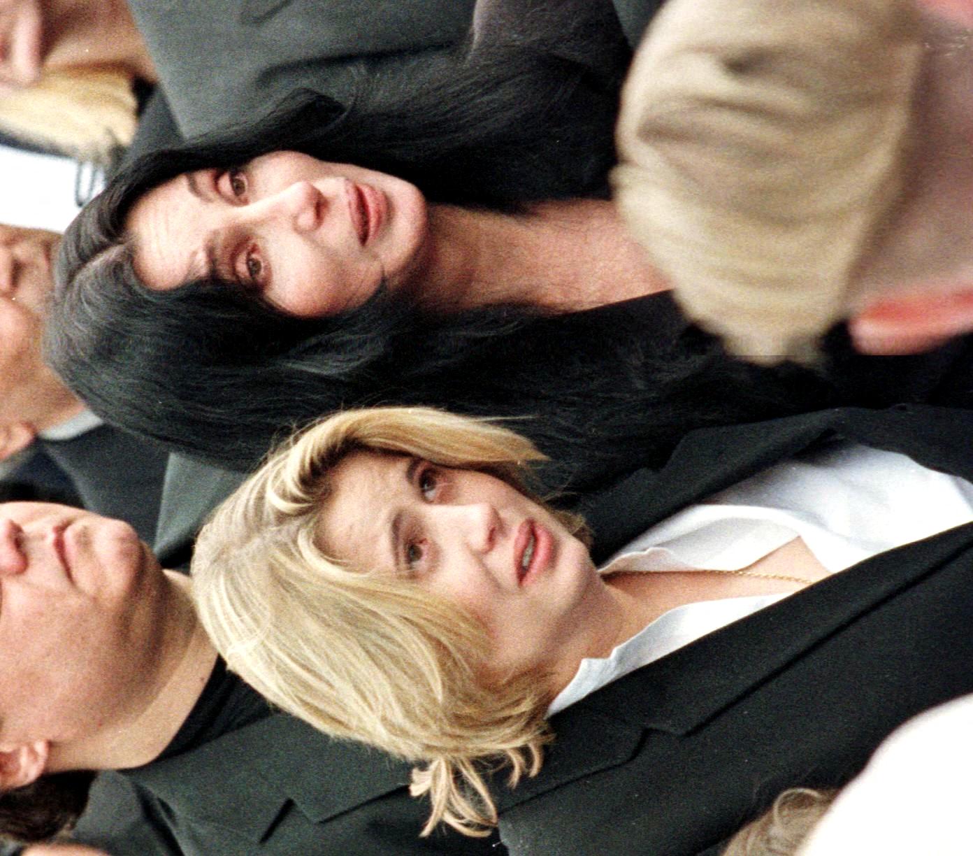 Cher at Sonny Bono's funeral service with their daughter Chastity on January 9, 1998 in Palm Springs, California | Source: Getty Images