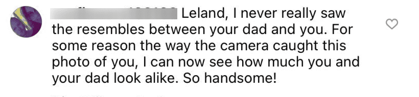 A screenshot of a comment on Leland Chapman's post. | Photo: Instagram/lelandbchapman