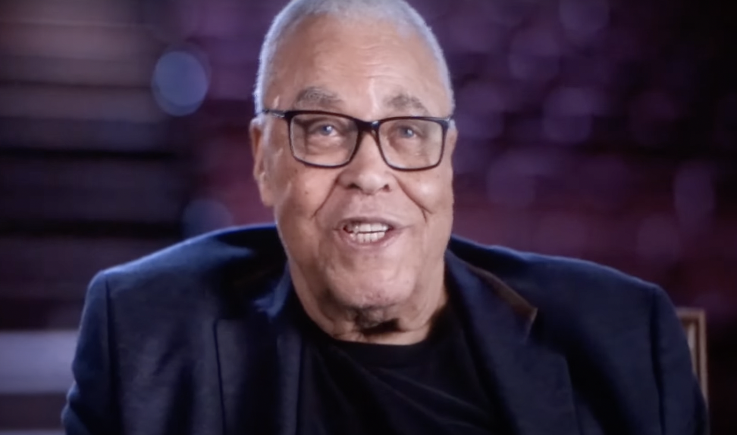 James Earl Jones in a pre-recorded video message | Source: YouTube/LaughingPlace