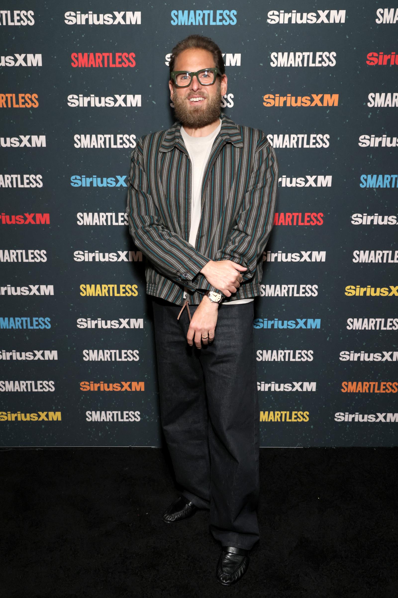 Jonah Hill attends SiriusXM Presents SmartLess LIVE at Avalon Hollywood on April 25, 2026 in Los Angeles, California. | Source: Getty Images