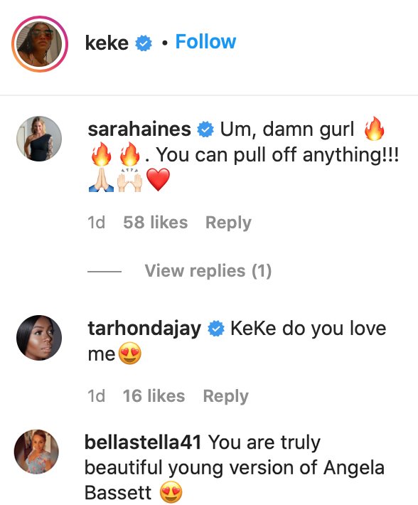 Comments on Keke Palmer's photo. | Source: Instagram/keke