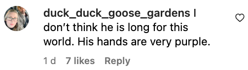 A screenshot of a comment talking about Michael Douglas' hands posted on August 1, 2023 | Source: Instagram/justjared