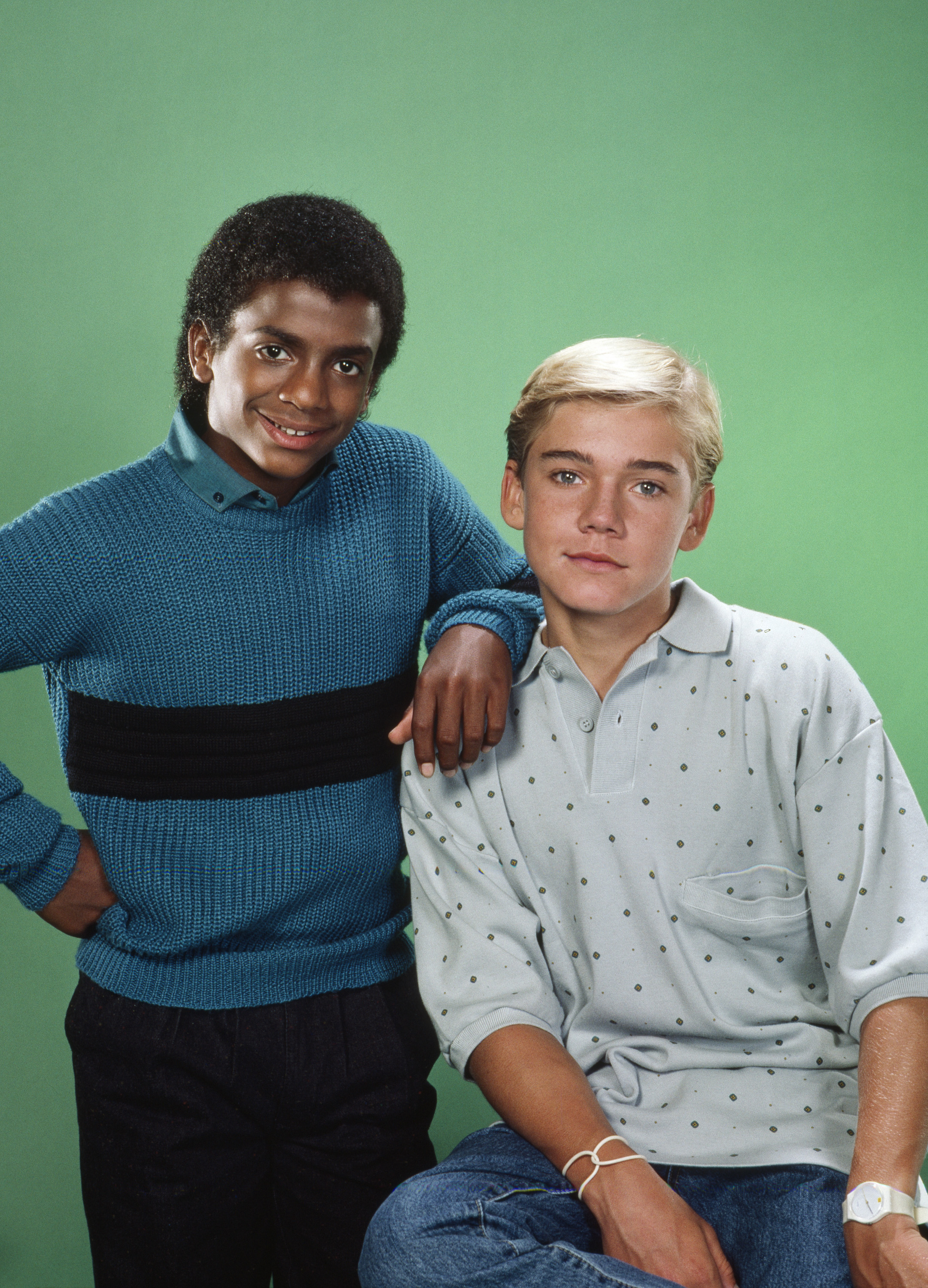 Alfonso Ribeiro as Alfonso Spears and Ricky Schroder as Ricky Stratton for "Silver Spoons" Season 4 in 1985. | Source: Getty Images