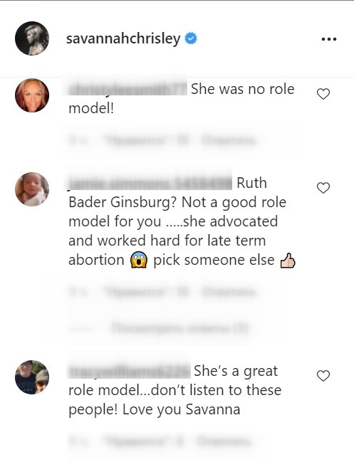 A screenshot of fans' comments on Savannah Chrisley's Instagram post | Photo: instagram.com/savannahchrisley